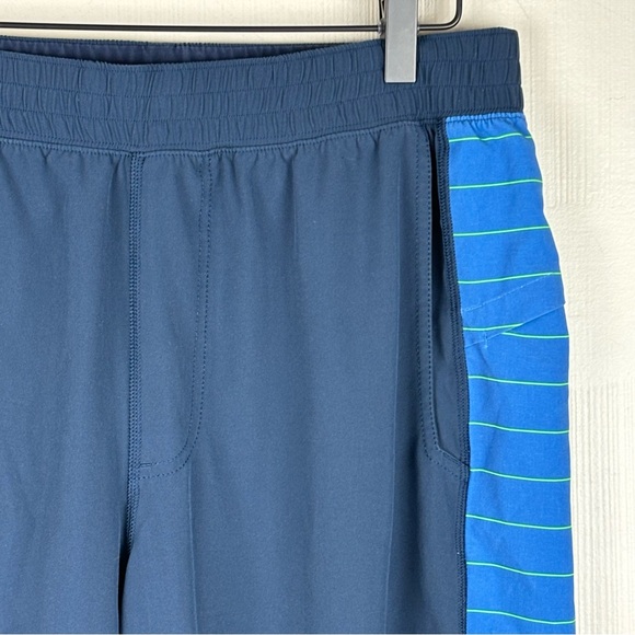 Lululemon Shorts Mens Large‎ Blue Side Stripes 11” Stretch Unlined Lightweight - Picture 5 of 15